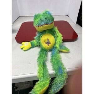 World Bright Multicolored Hanging‎ Frog Fuzzy Plush 16" Hook & Loop Hands